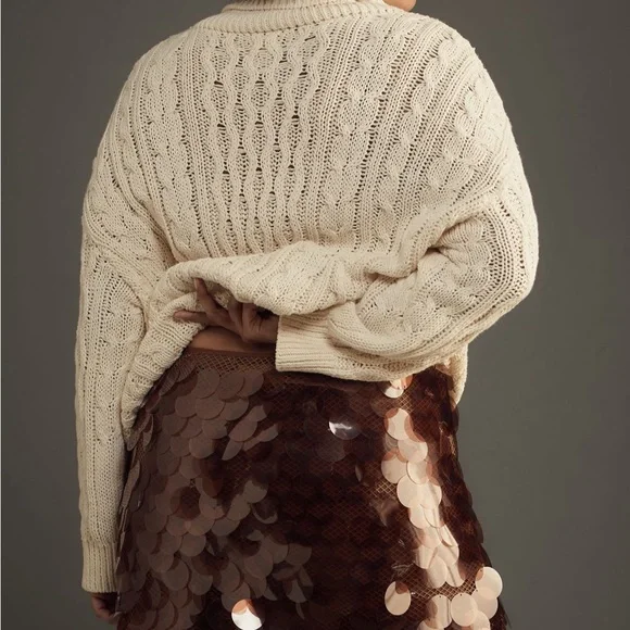 Maeve Brown Sequin Mini Skirt - Picture 9 of 10